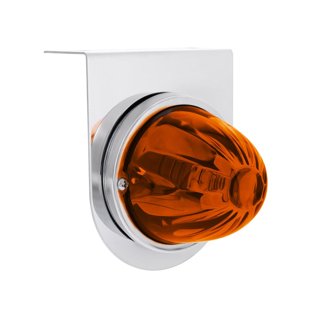UltraBurst Glass Watermelon Light With Stainless Steel Light Bracket Kit - Amber LED/Dark Amber Lens
