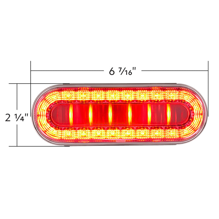 30 LED 6" Oval Lumos Light I - Series (Stop, Turn &amp; Tail) - Red LED/Clear Lens