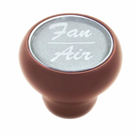 "Fan/Air" Wood Deluxe Dash Knob - Silver Glossy Sticker