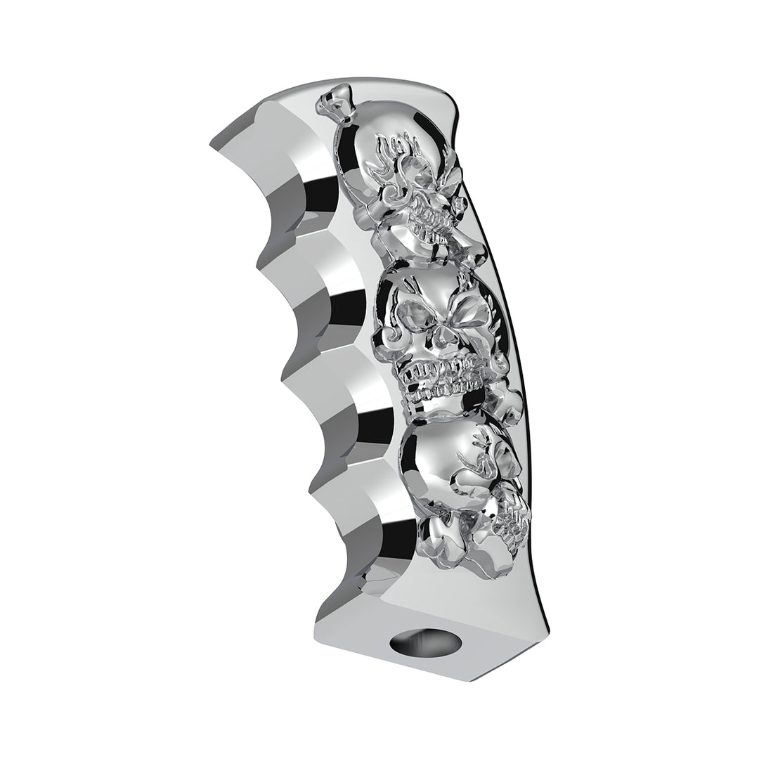 Thread-On Skulls Pistol Grip Gearshift Knob - Chrome