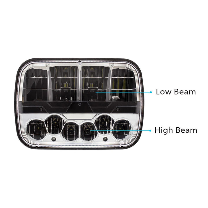 ULTRALIT - High Power LED 5" x 7" Headlight With Polycarbonate Lens &amp; Housing