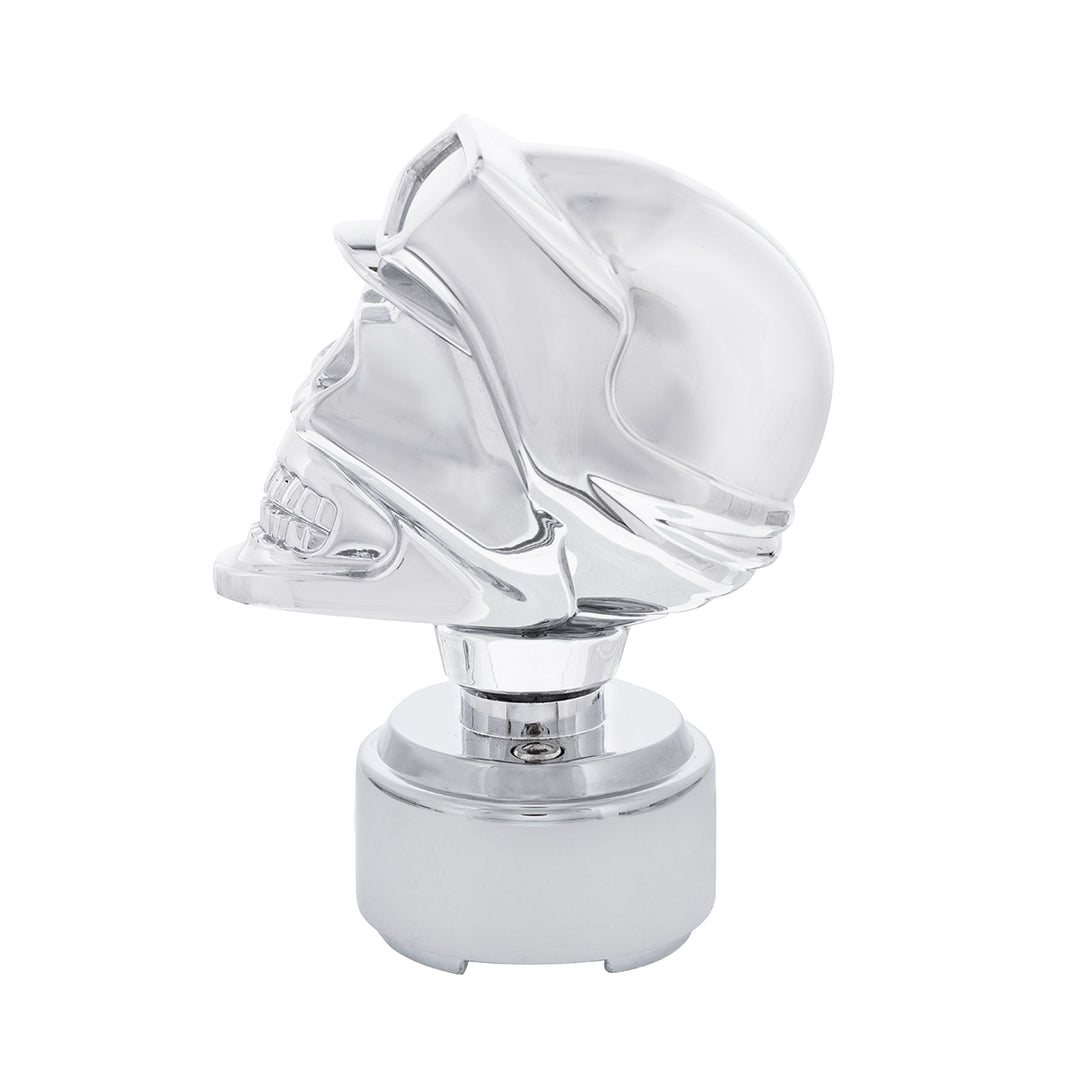 Skull Biker Thread-On Shift Knob &amp; Adapter For Eaton Fuller Style 9/10 Shifter - Chrome