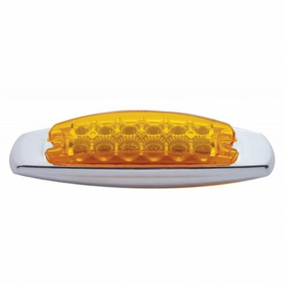 12 LED Reflector Rectangular Light With Bezel (Clearance/Marker) - Amber LED/Amber Lens (Bulk)
