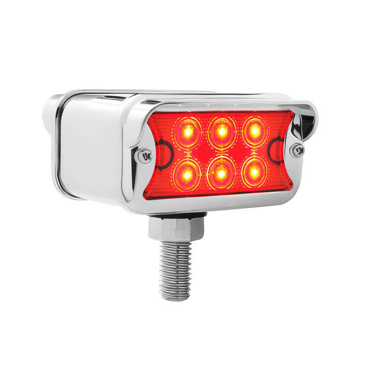 12 LED Dual Function Double Face Light W/Visor - T - Mount - Amber &amp; Red LED/Amber &amp; Red Lens