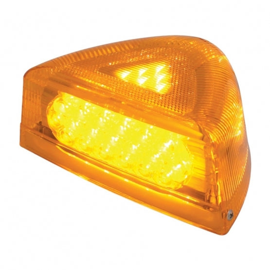 37 LED Turn Signal Light With Chrome Base For 1987-2007 Peterbilt 379/378/357 - Amber LED/Amber Lens