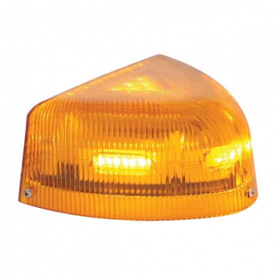 37 LED Turn Signal Light With Chrome Base For 1987-2007 Peterbilt 379/378/357 - Amber LED/Amber Lens