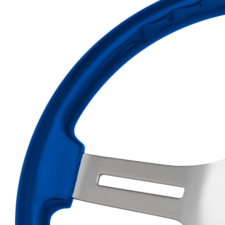 18" 4 Spoke Steering Wheel With Color Matching Horn Bezel - Electric Blue