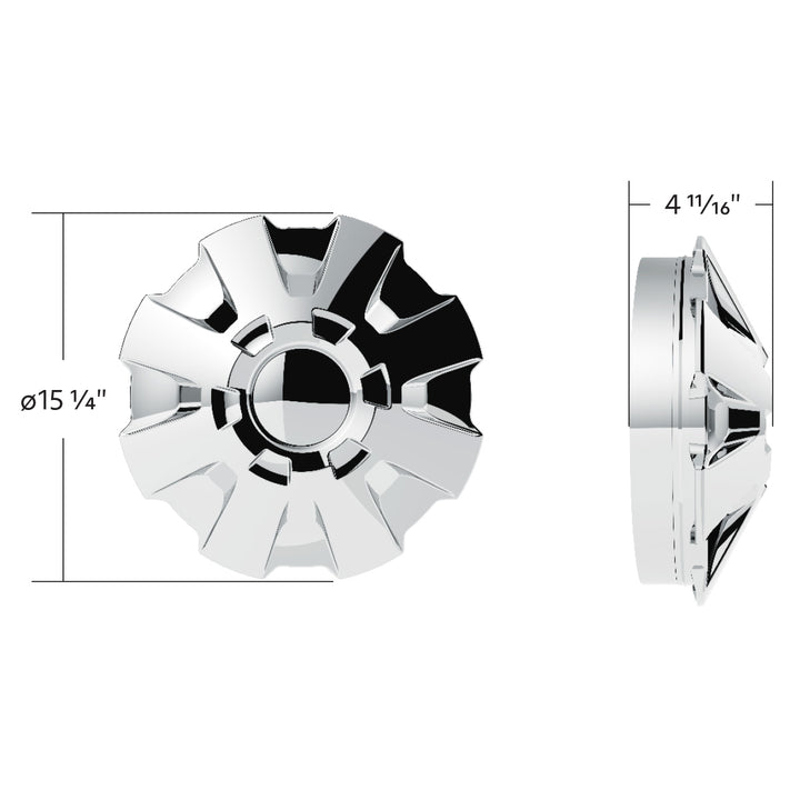 Rubicon Front Axle Cover Kit With 33mm Thread-On Nut Covers - Chrome