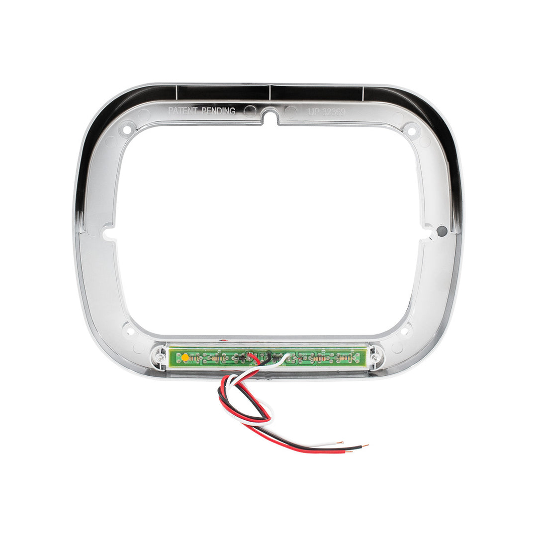 10 LED 5" x 7" Headlight Bezel With Visor - Amber LED/Clear Lens