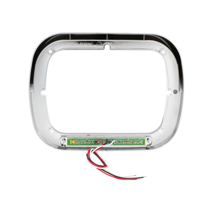 10 LED 5" x 7" Headlight Bezel With Visor - Amber LED/Clear Lens