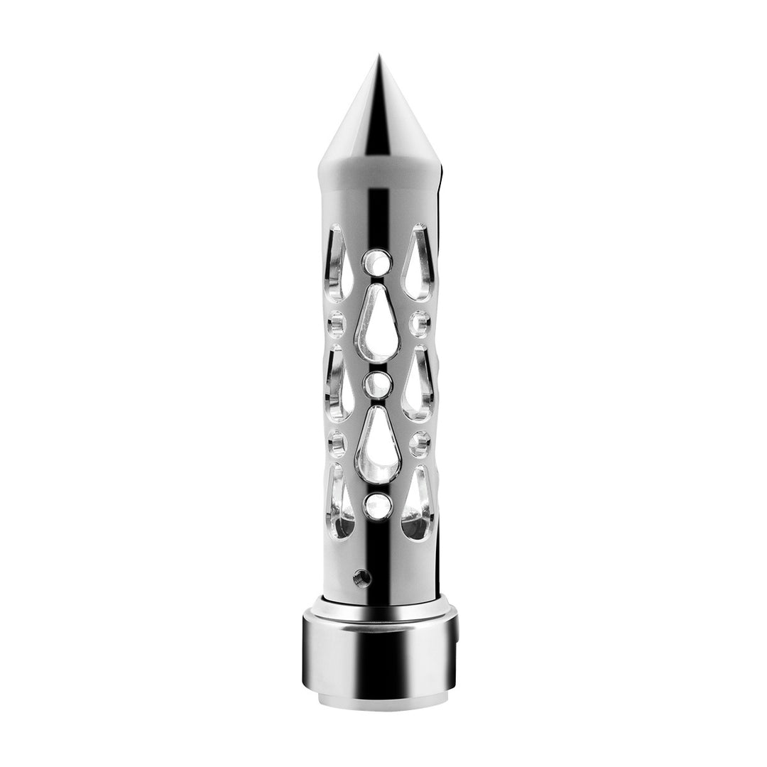 Brooklyn Style Spike Gearshift Knob With LED 13/15/18 Speed Adapter - Chrome/White LED