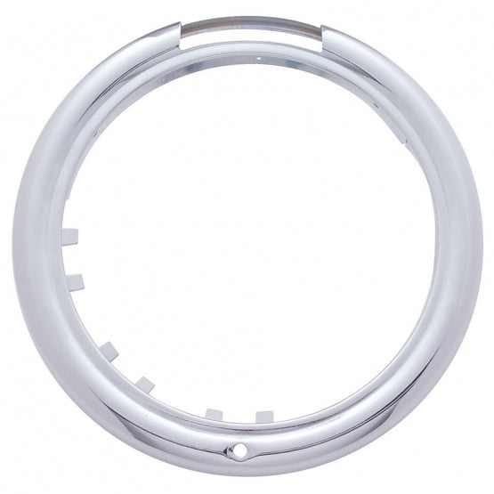 Stainless Steel Bullet Half Moon Headlight H4 With Amber LED &amp; Signal - Amber Lens