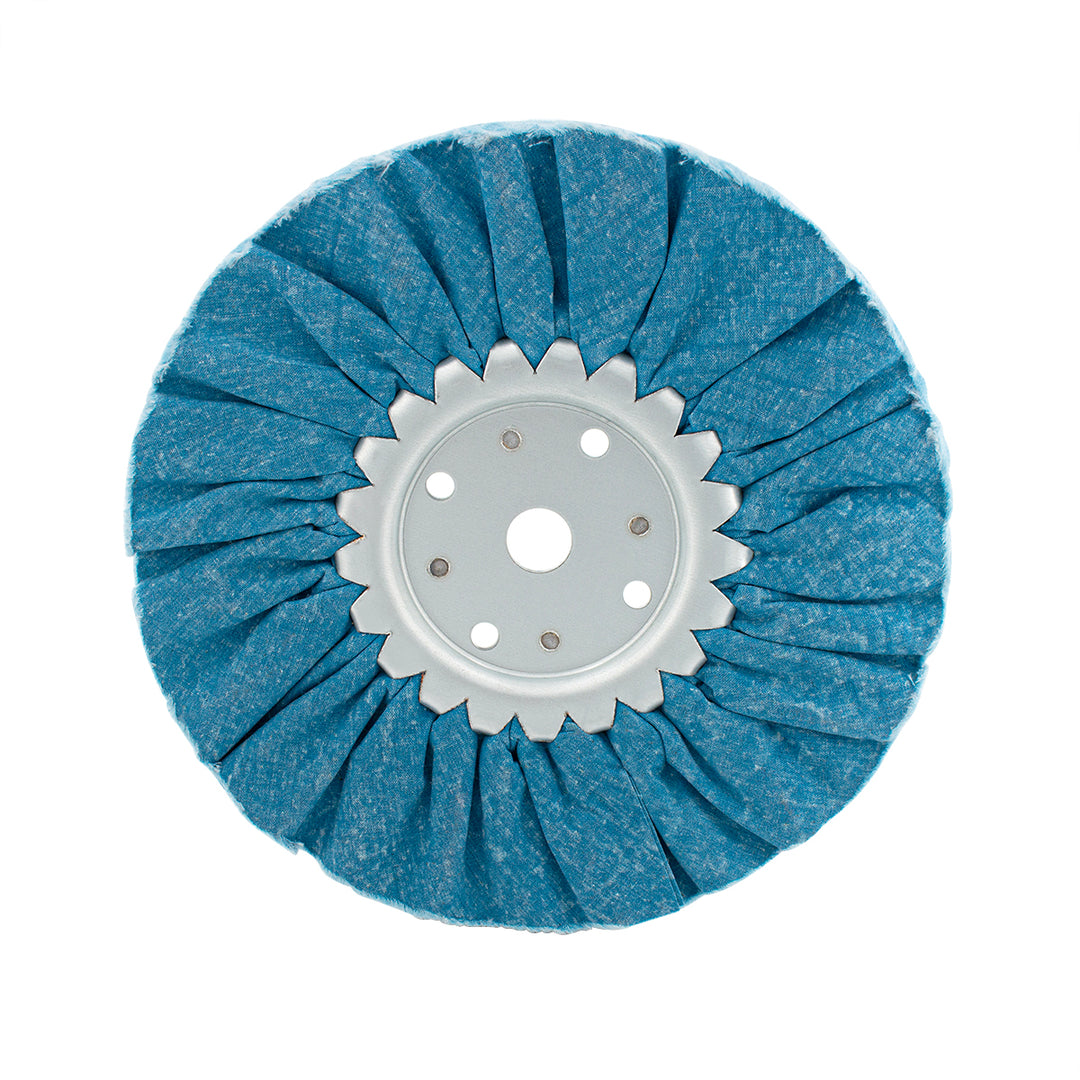 8" Blue Treated Airway Buff - 5/8" &amp; 1/2" Arbor