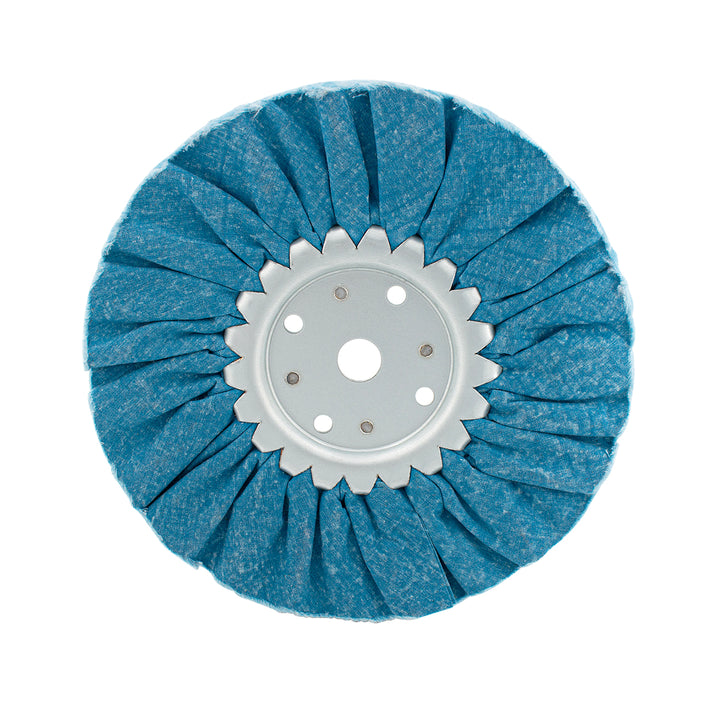 8" Blue Treated Airway Buff - 5/8" &amp; 1/2" Arbor