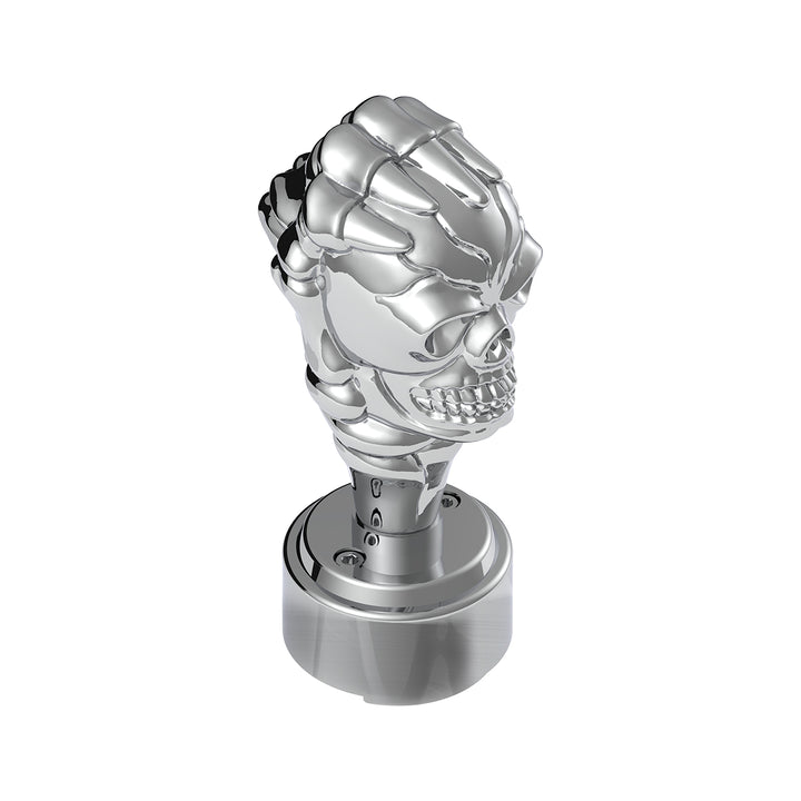 Thread-On Skull Gearshift Knob With 13/15/18 Speed Adapter - Chrome
