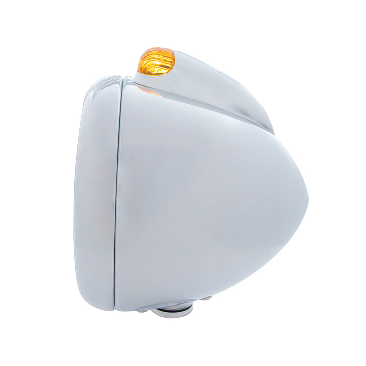 Chrome Guide 682-C Headlight H6024 &amp; Dual Mode LED Signal - Amber Lens