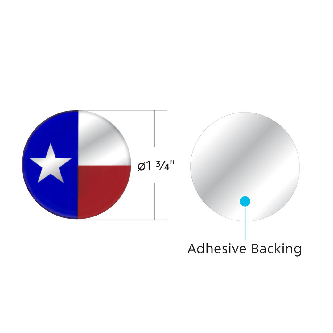 1-3/4" Round Glossy Sticker - Texas Flag