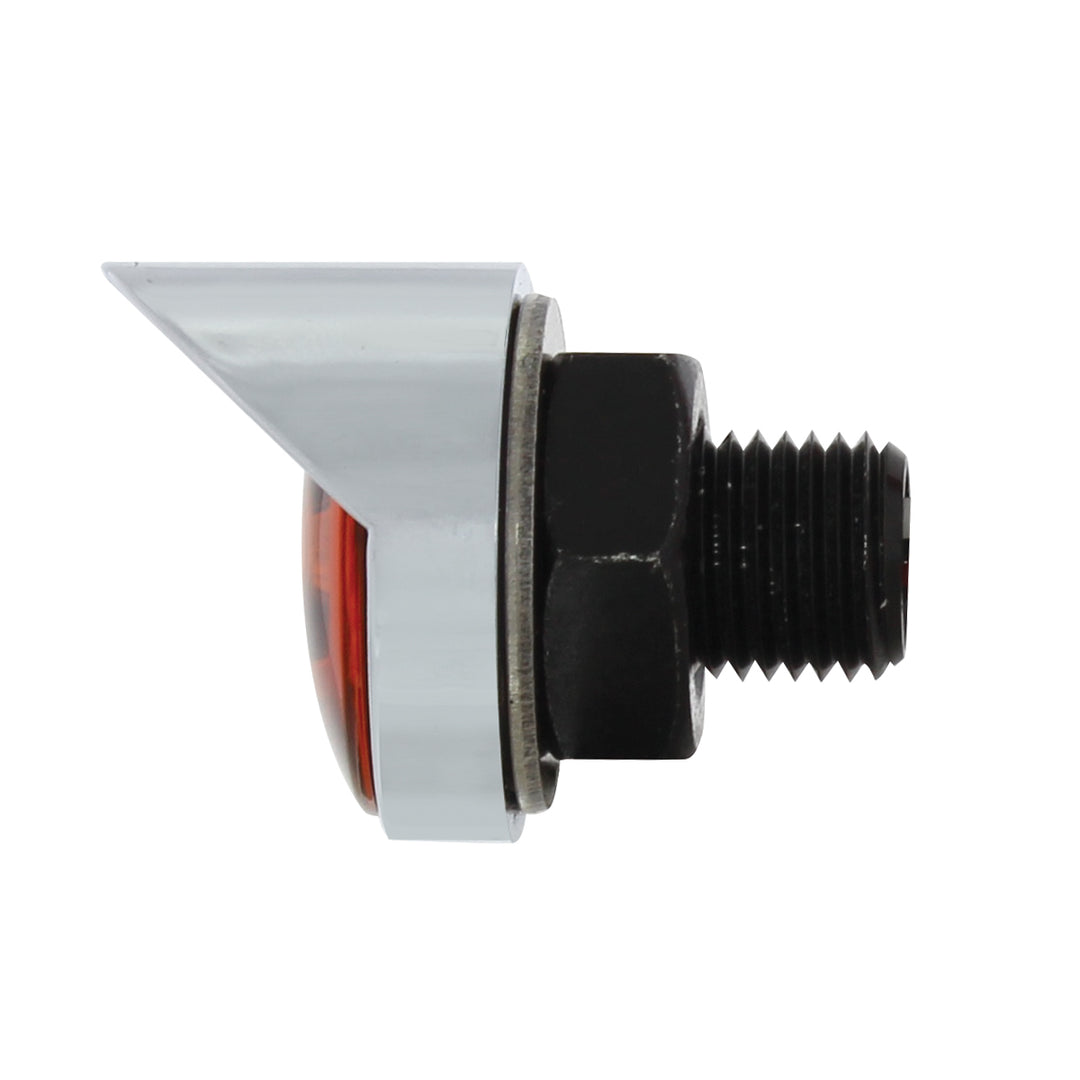 3 High Power LED 1" Light (Clearance/Marker) With Visor - Amber LED/Amber Lens