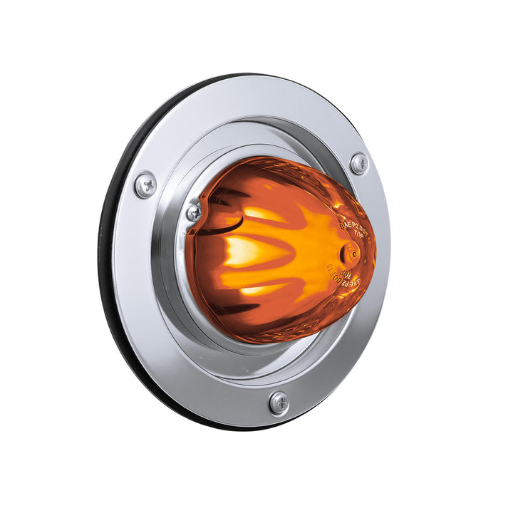 9 LED Dual Function GloLight Watermelon Sleeper Bunk Kit With 304 Stainless Steel Bezel - Amber LED/Amber Lens