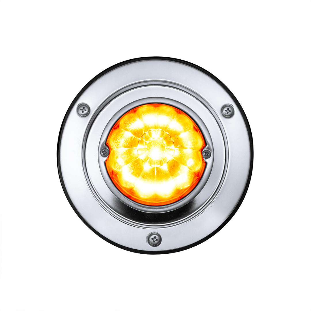 17 LED Dual Function Watermelon Light Sleeper Bunk Kit With 304 Stainless Steel Bezel - Amber LED/Amber Lens