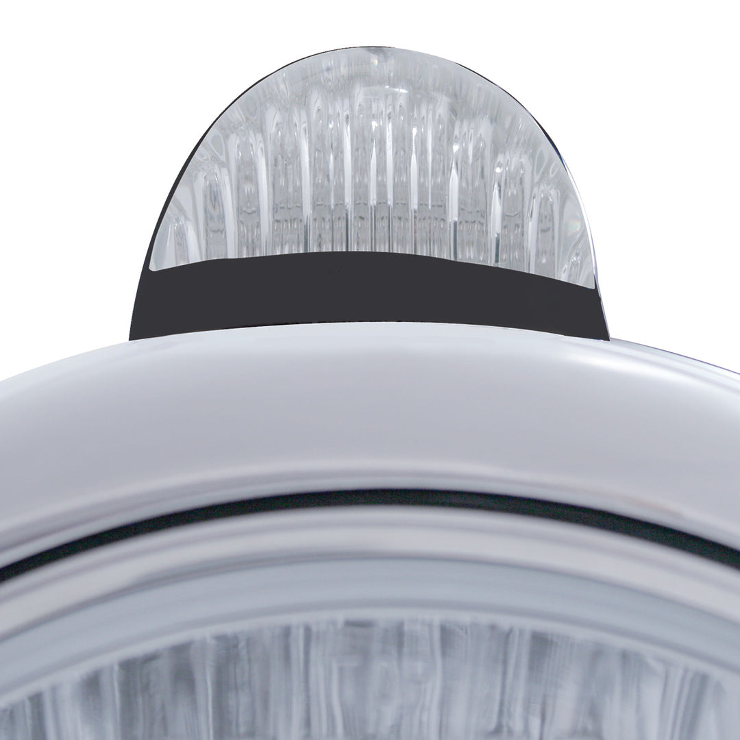 Black Guide 682-C Headlight H4 With Amber LED &amp; Dual Mode LED Signal - Clear Lens