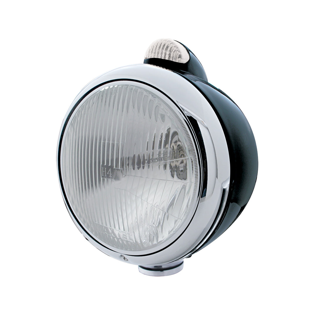 Black Guide 682-C Headlight H4 &amp; Dual Mode LED Signal - Clear Lens