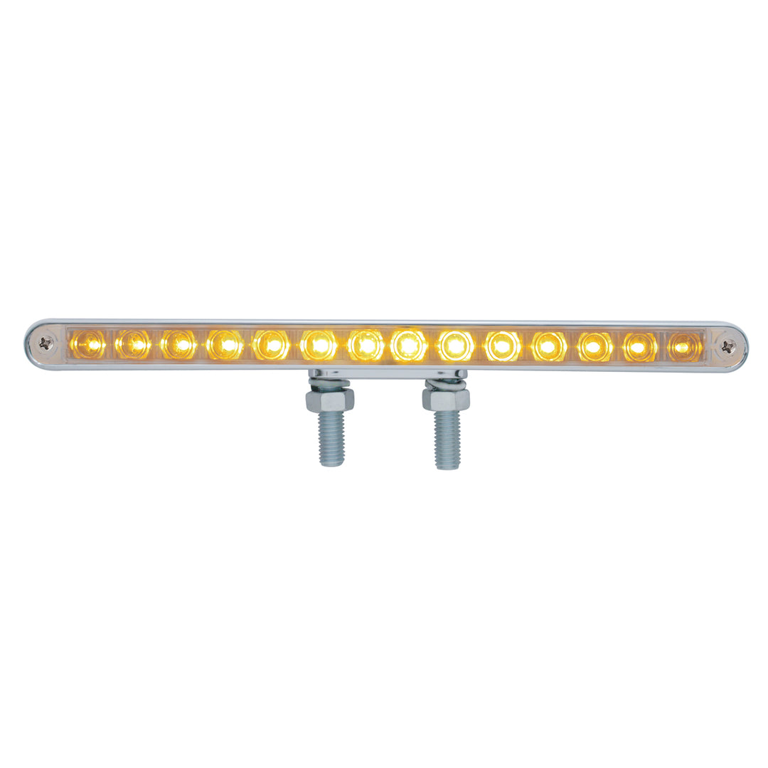 28 LED 12" Double Face Light Bar - Amber &amp; Red LED/Clear Lens