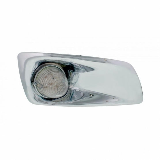 Fog Light Cover With 19 LED Beehive Light For 2007-2017 KW T660 (Passenger) - Amber LED/ Clear Lens