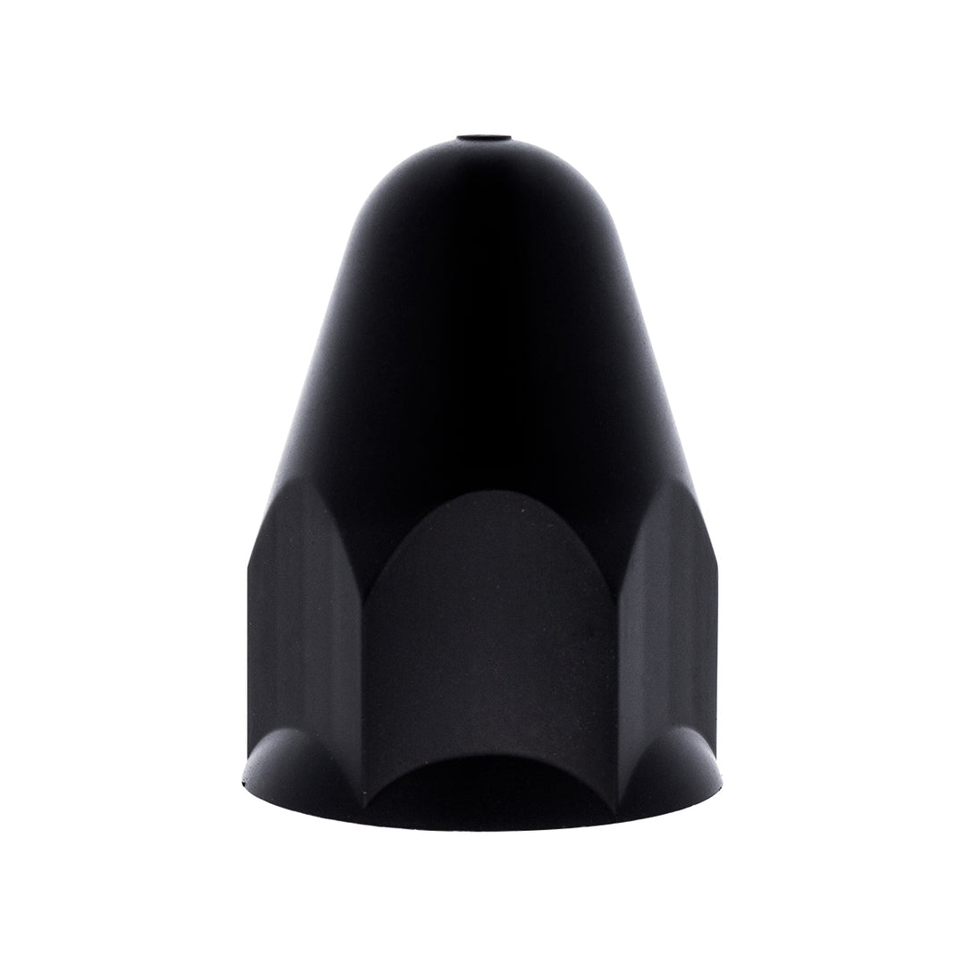 1-1/2" x 2-3/4" Matte Black Painted Plastic Bullet Nut Covers - Push-On (Bulk)