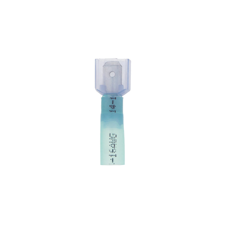 16-14 AWG .250 Tab CS Fully Insulated Heat Shrink M Disconnect - Blue (10-Pack)