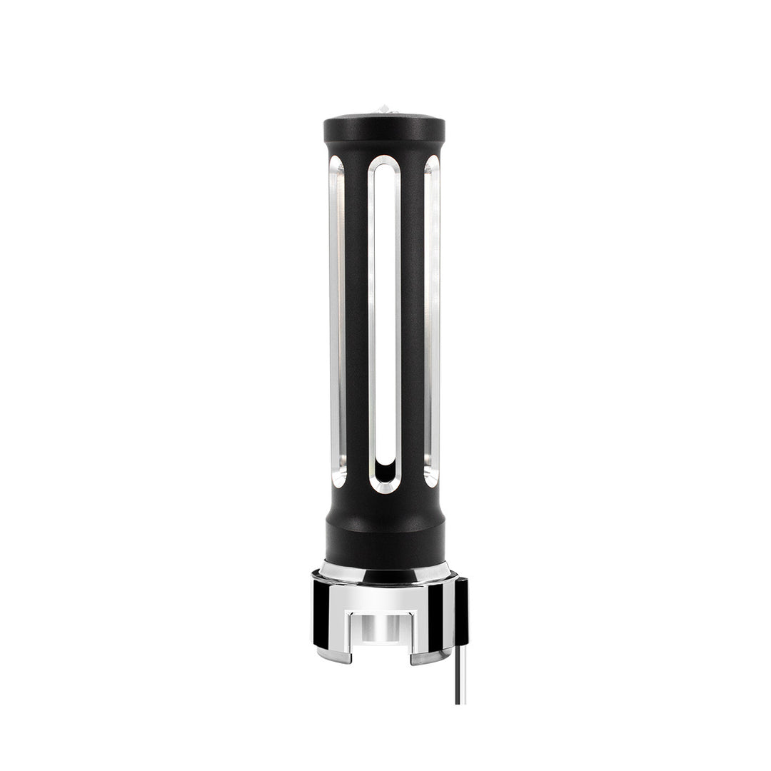 Thread-On Matte Black Sonoma Style Gearshift Knob With LED 13/15/18 Speed Adapter - Clear Crystal/White LED