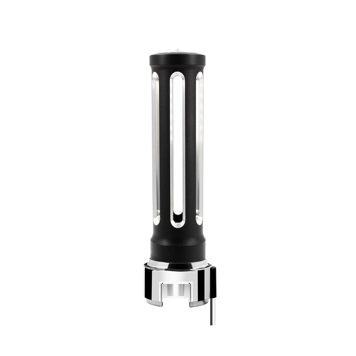 Thread-On Matte Black Sonoma Style Gearshift Knob With LED 13/15/18 Speed Adapter - Clear Crystal/White LED