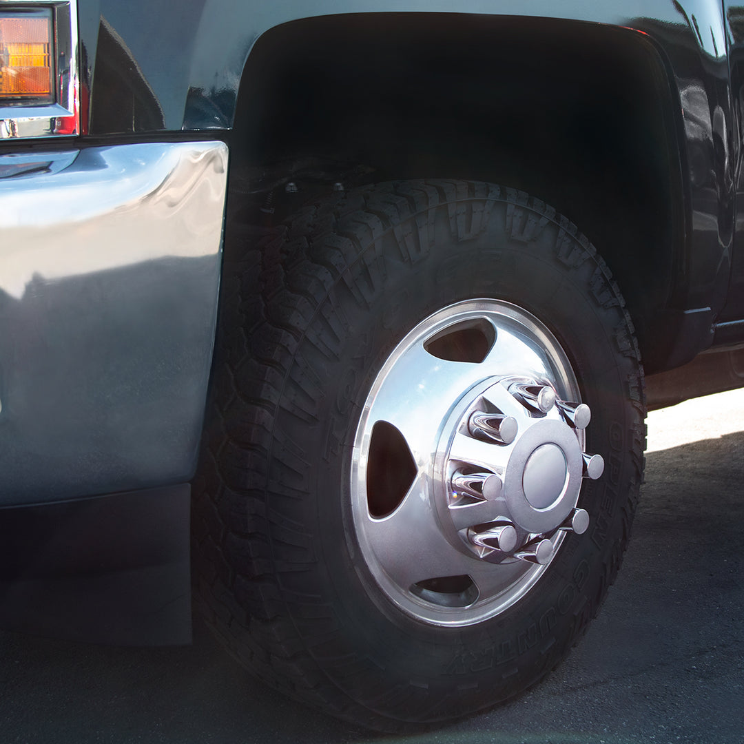 Chrome Cylinder Hubcap Nut Cover For 1999-2018 Chevy &amp; GMC 2500/3500 - Push-On (Color Box of 32)