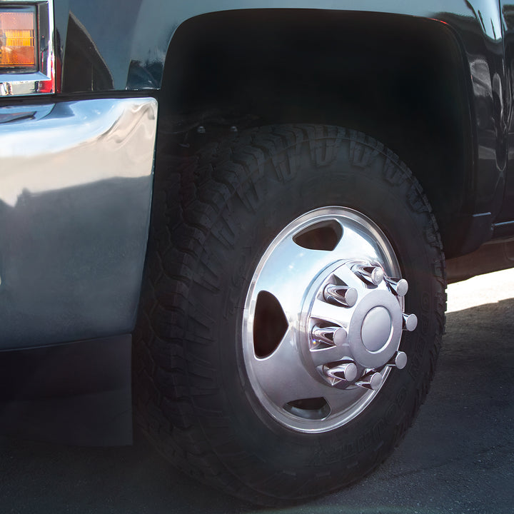 Chrome Cylinder Hubcap Nut Cover For 1999-2018 Chevy &amp; GMC 2500/3500 - Push-On (Color Box of 32)