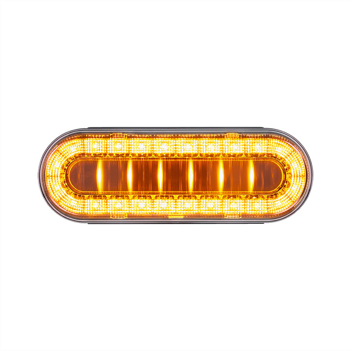 30 LED 6" Oval Lumos Light I - Series (Turn Signal) - Amber LED/Clear Lens