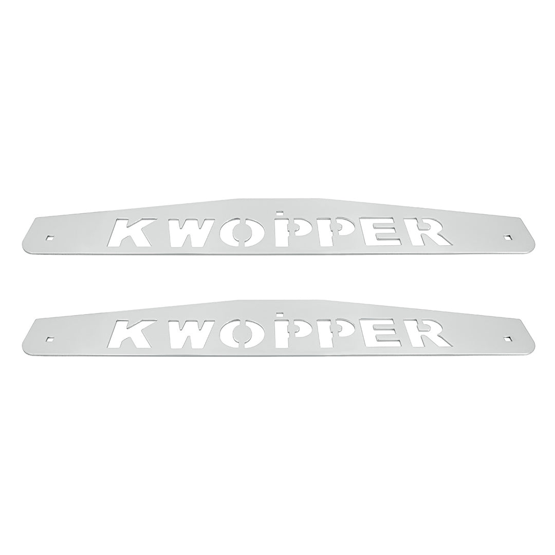 4" x 24" Chrome Kwopper Bottom Mud Flap Plate - Bolt Thru (Card of 2)