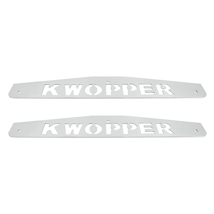 4" x 24" Chrome Kwopper Bottom Mud Flap Plate - Bolt Thru (Card of 2)