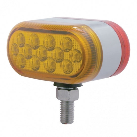 26 LED Dual Function Reflector Double Face Oval Light - Amber &amp; Red LED/Amber &amp; Red Lens