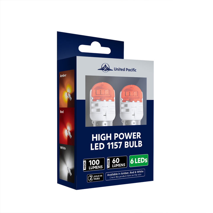 High Power 6 LED 1157 Bulb - Amber (Pair)