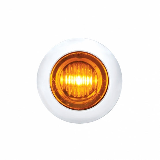 Stainless Steel Front Air Cleaner Bracket With 26 x 3 LED 3/4" Mini Lights &amp; Stainless Steel Bezels For Peterbilt - Amber LED &amp; Lens