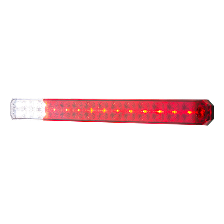 17" 27 LED Low Profile Light Bar (Stop, Turn &amp; Tail) With Back-Up Light - Red &amp; White LED/ Clear Lens
