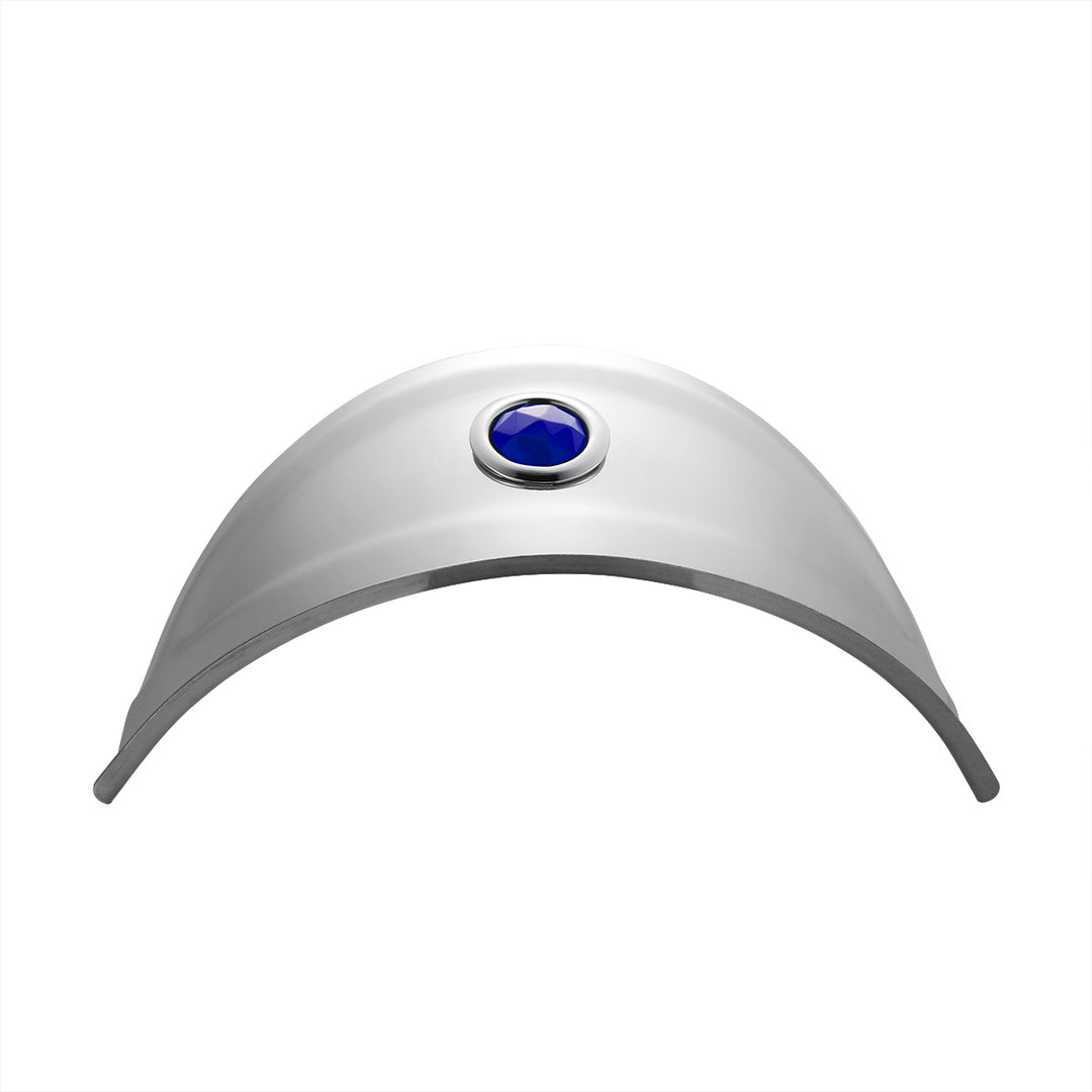 Stainless Steel Visor With Blue Glass Dot For 7" Headlight