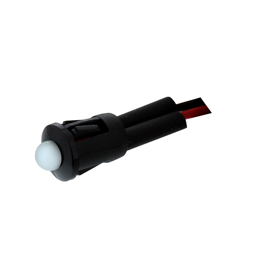 Single LED Snap - In Indicator Light - White/Clear (Bulk)