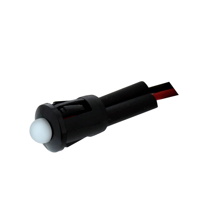 Single LED Snap - In Indicator Light - White/Clear (Bulk)