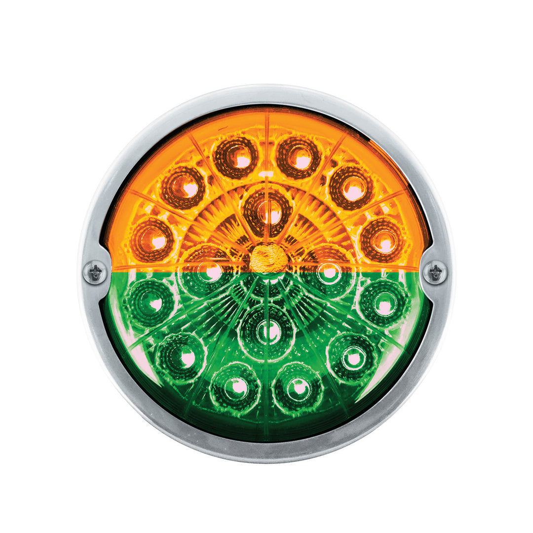 Double Fury 17 LED Dual Function Watermelon Torpedo Cab Light - Amber &amp; Green LED/Clear Lens
