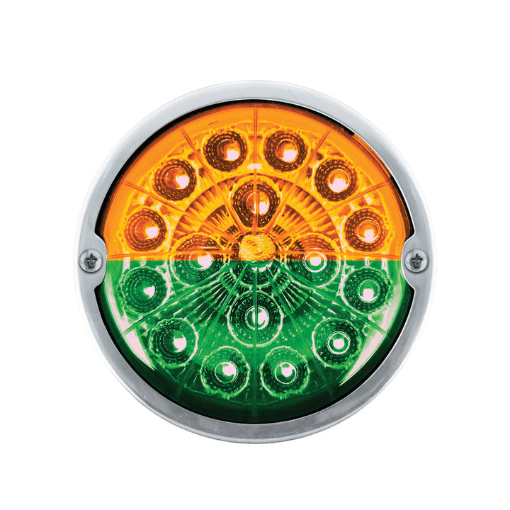Double Fury 17 LED Dual Function Watermelon Torpedo Cab Light - Amber &amp; Green LED/Clear Lens