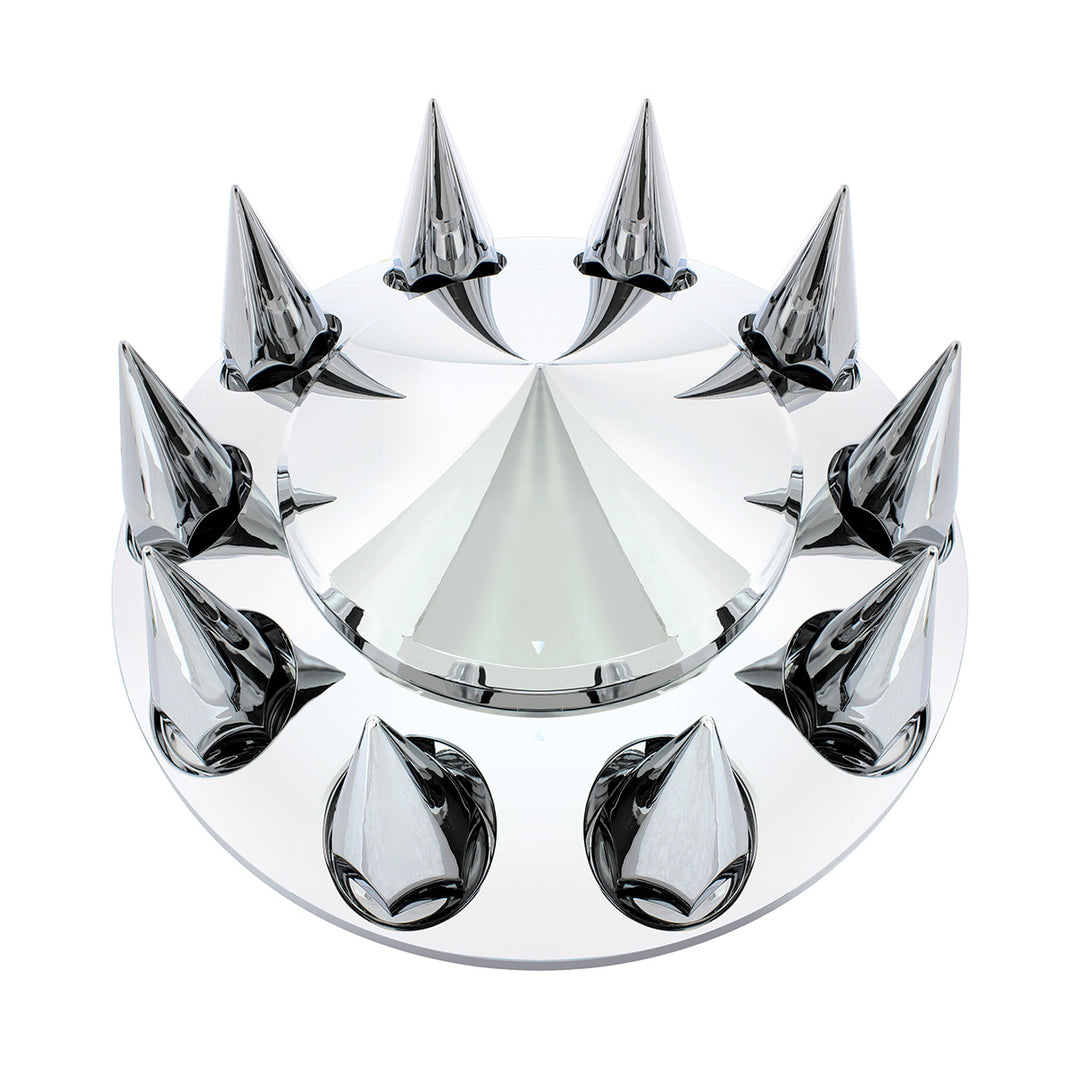 Pointed Front Axle Cover With 33mm Spike Thread-On Nut Covers - Chrome