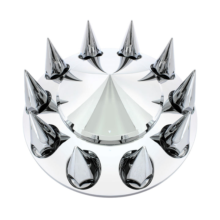 Pointed Front Axle Cover With 33mm Spike Thread-On Nut Covers - Chrome