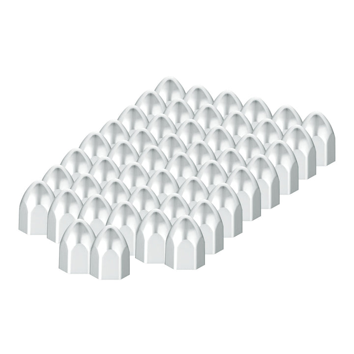 9/16" x 15/16" Chrome Plastic Bullet Nut Covers - Push-On (50-Pack)