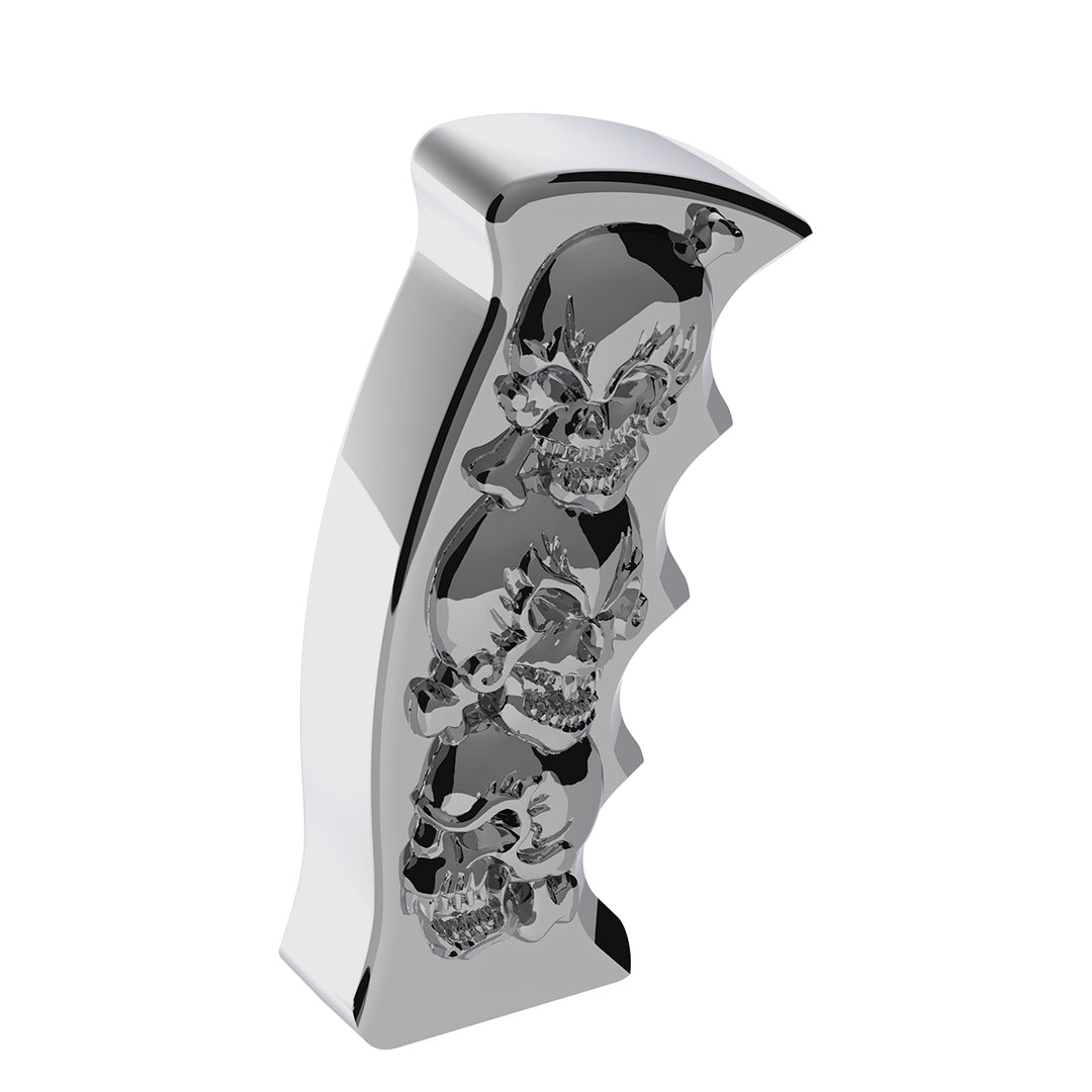Thread-On Skulls Pistol Grip Gearshift Knob - Chrome
